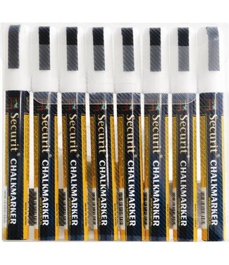 Securit Wisbare stift - 2x6mm - set 8 stuks wit