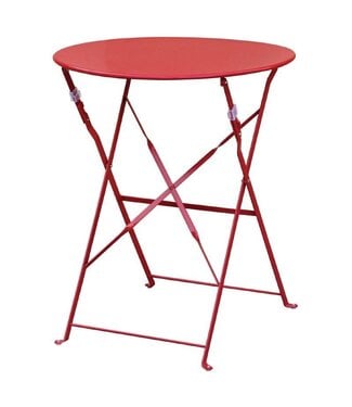 Bolero Terrastafel Lucas | Rond | Inklapbaar | Rood | 59,5cm