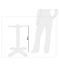 Tafelpoot aluminium - 4 teens - 68cm hoog