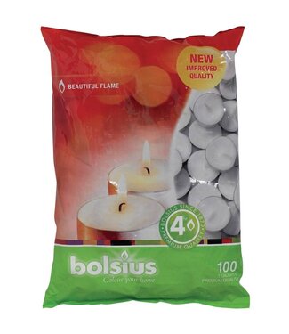 Bolsius Theelichten bolsius - brandtijd 4 uur - 100 stuks