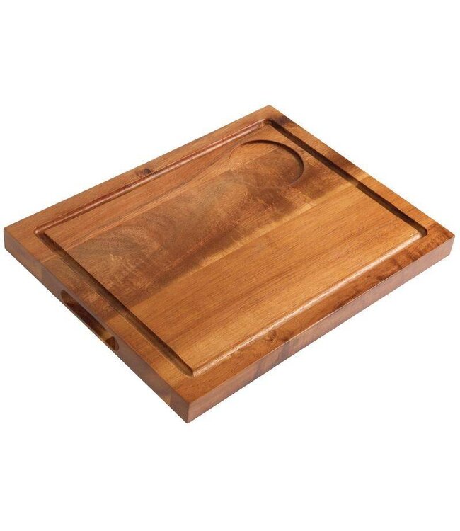 Houten steakplank - donker - 31x24cm - met groef