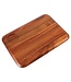 Houten steakplank afgeronde hoeken - donker - 34x24cm - met groef