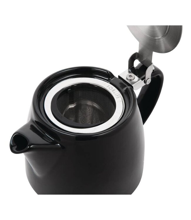 Theepot stapelbaar en vaatwasbestendig - zwart - 0,5 liter