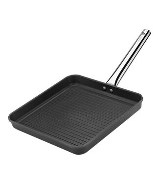 Grillpan geribbeld - aluminium met anti-aanbaklaag