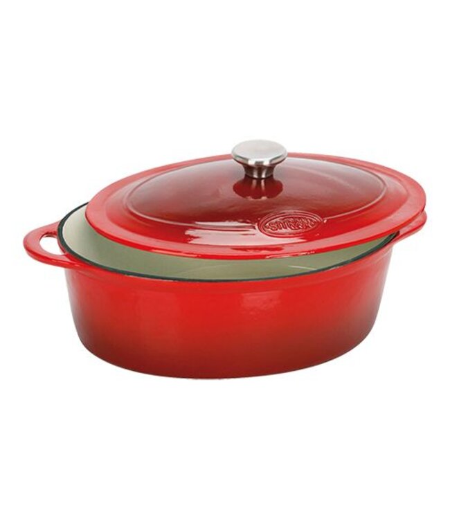 Braadpan gietijzer - ovaal - 6,5 liter - 33x25cm