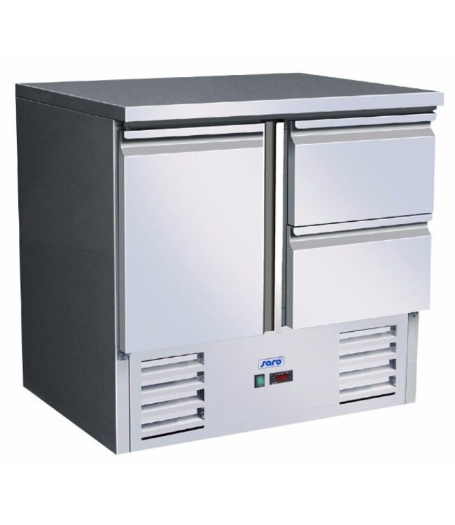 Gekoelde werkbank | Vivia S 901 s/s Top 2 x 1/2 | 1 deur en 2 lades | (H)88,5x(B)90x(D)70