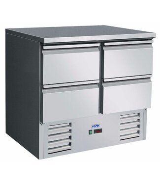 Saro Gekoelde werkbank | Vivia S 901 s/s Top 4 x 1/2 | 4 lades | (H)88,5x(B)90x(D)70