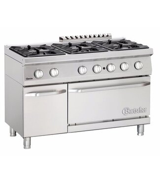 Bartscher Gasfornuis Bartscher 700 classic - 6 pits - aardgas - met 2/1GN gasoven en kast