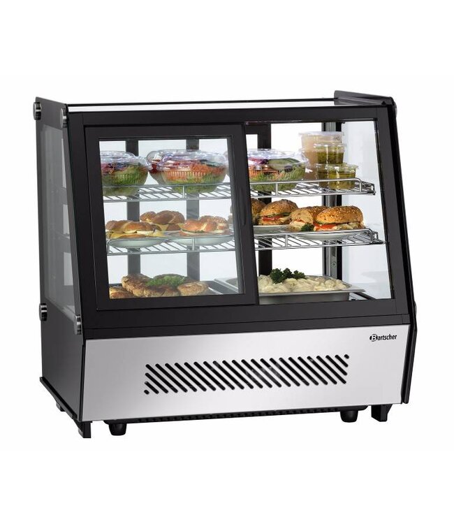 Koelvitrine Deli-Cool II D | dubbele schuifruiten | 120L | (H)68,6x(B)71x(D)56,8