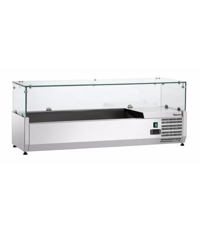 Opzetkoelvitrine GL3 met glazen opbouw | 3x 1/3 en 1x 1/2GN