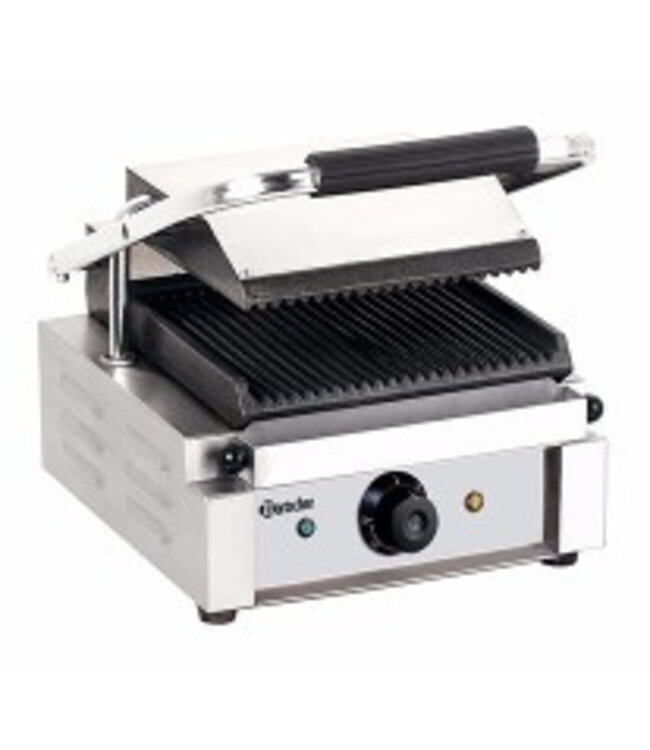 Contactgrill Bartscher | klein | geribbeld | 1,8kW | (H)21x(B)29x(D)39,5