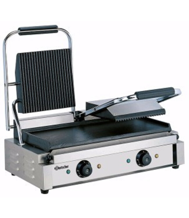 Contactgrill Bartscher | dubbel | glad gegroefd | 3,6kW | (H)20x(B)57x(D)37