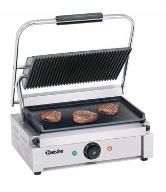 Bartscher Contactgrill Panini | glad geribbeld | 2,2kW | (H)20x(B)41x(D)40