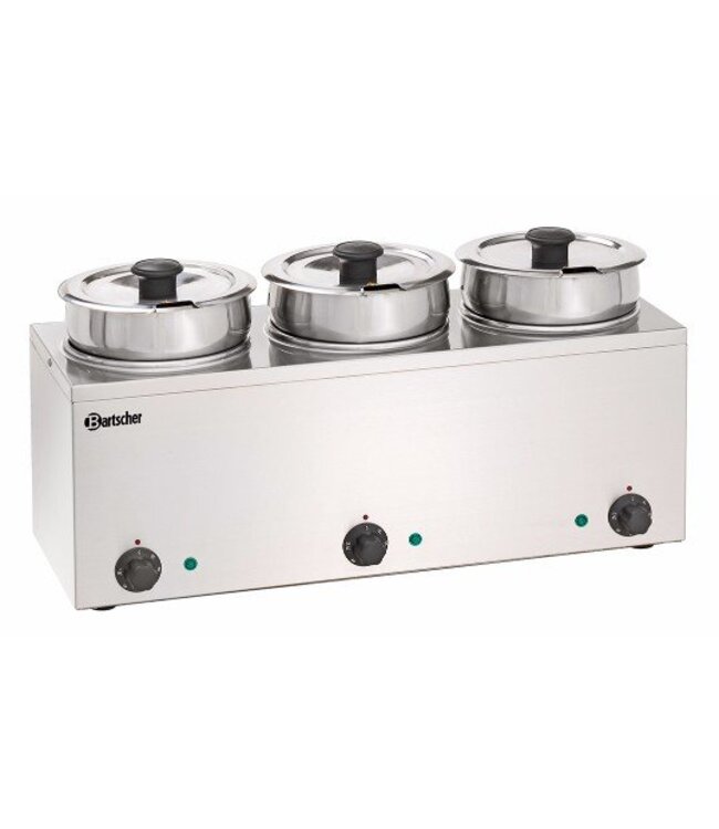 Bartscher Bain marie - ronde potten - 3x 3,5L