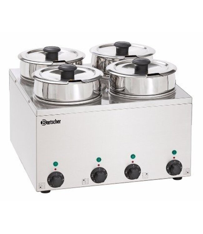 Bartscher Bain marie - ronde potten - 4x 3,5L