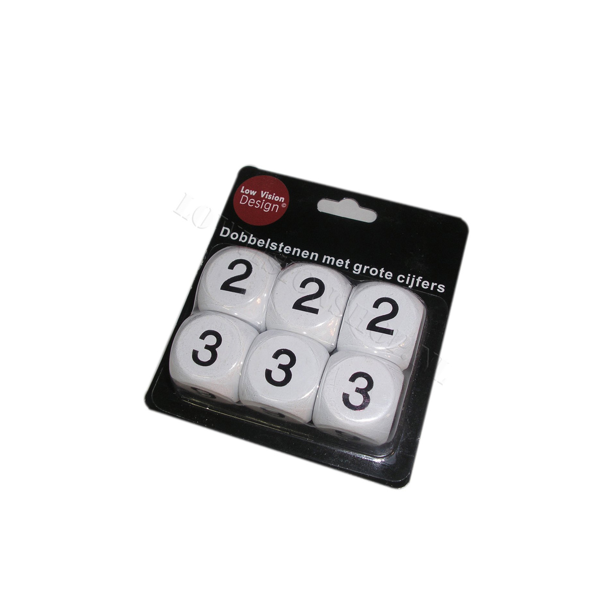 Grootcijfer dobbelstenen zwart wit