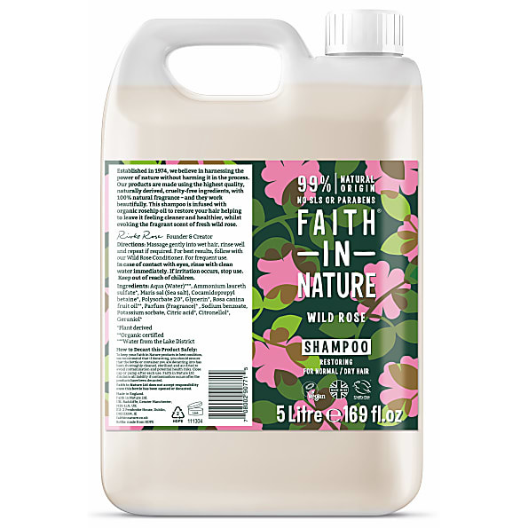Faith in Nature Shampoo Wilde Rozen - 5L