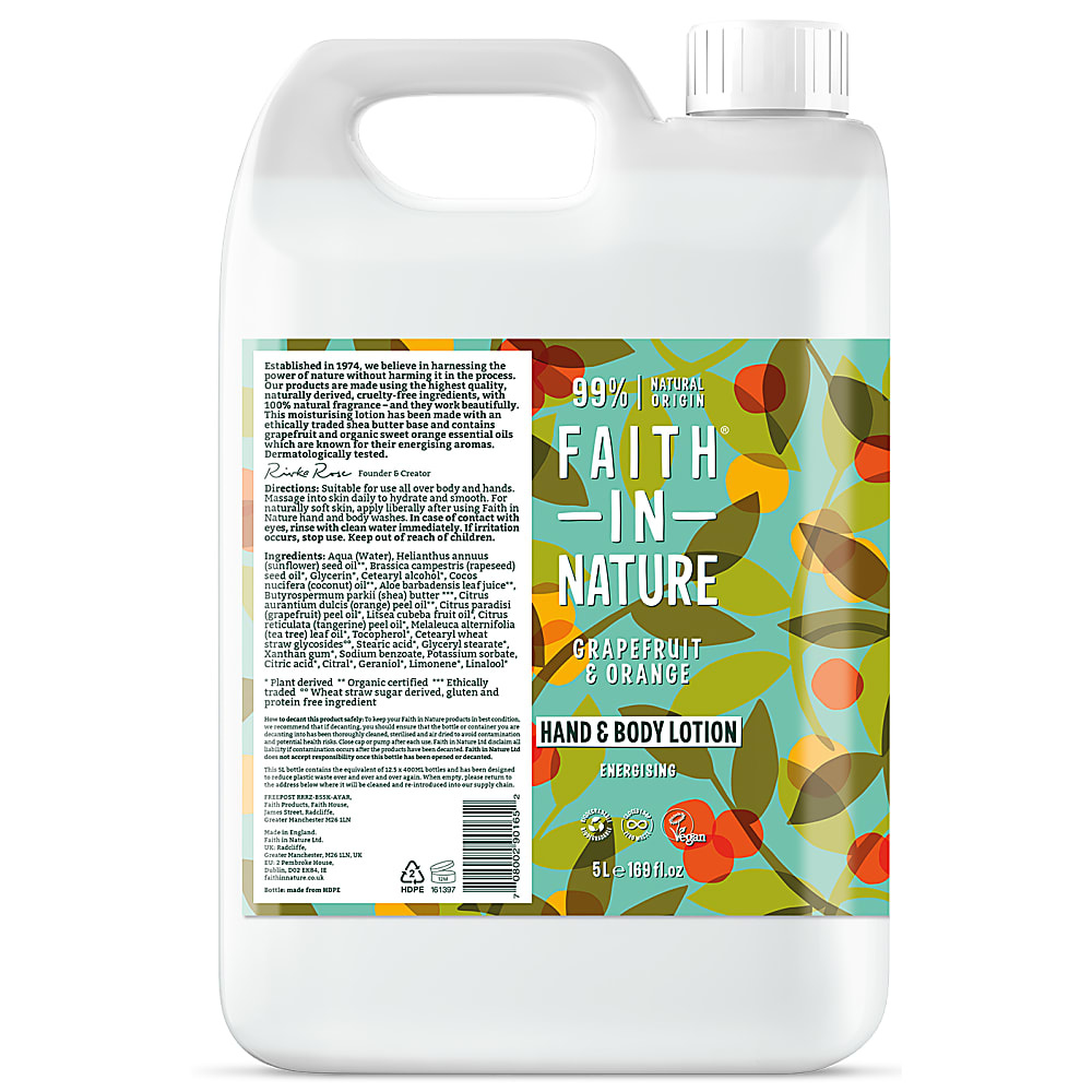 Faith in Nature Grapefruit & Orange Hand and Body Lotion - 5L