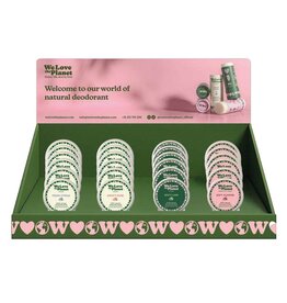 We Love The Planet Counter displays deodorant balm