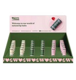We Love The Planet Counter displays lip balms