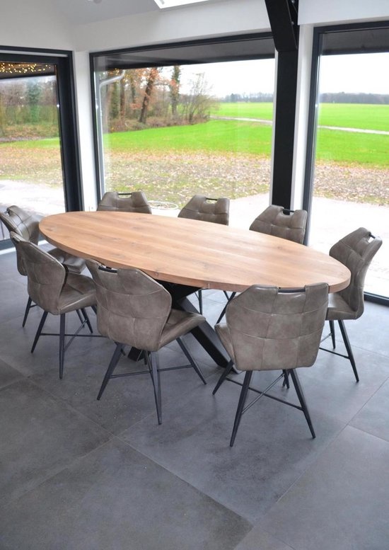 Bestaan schrijven Voorzieningen Ovale Eiken tafels | Op maat gemaakt | Stel zelf samen | A1-Tafel - A1-Tafel  kwaliteit uit Twente