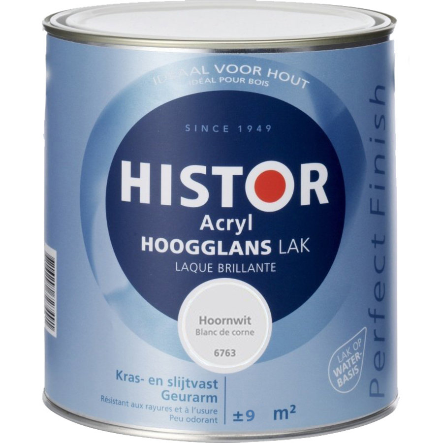Histor Acryl Hoogglans Lak 750 ml Hoornwit-1