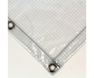 Bâche transparente de PVC 430 gr/m² armure carrée