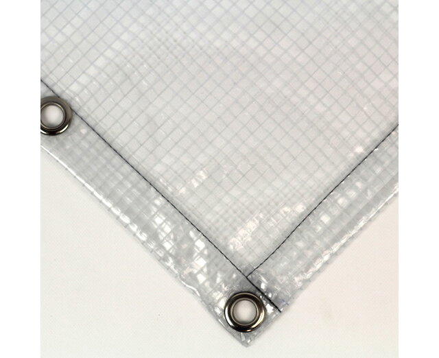 Transparant dekzeil PVC 430 gr/m² met ruitjes
