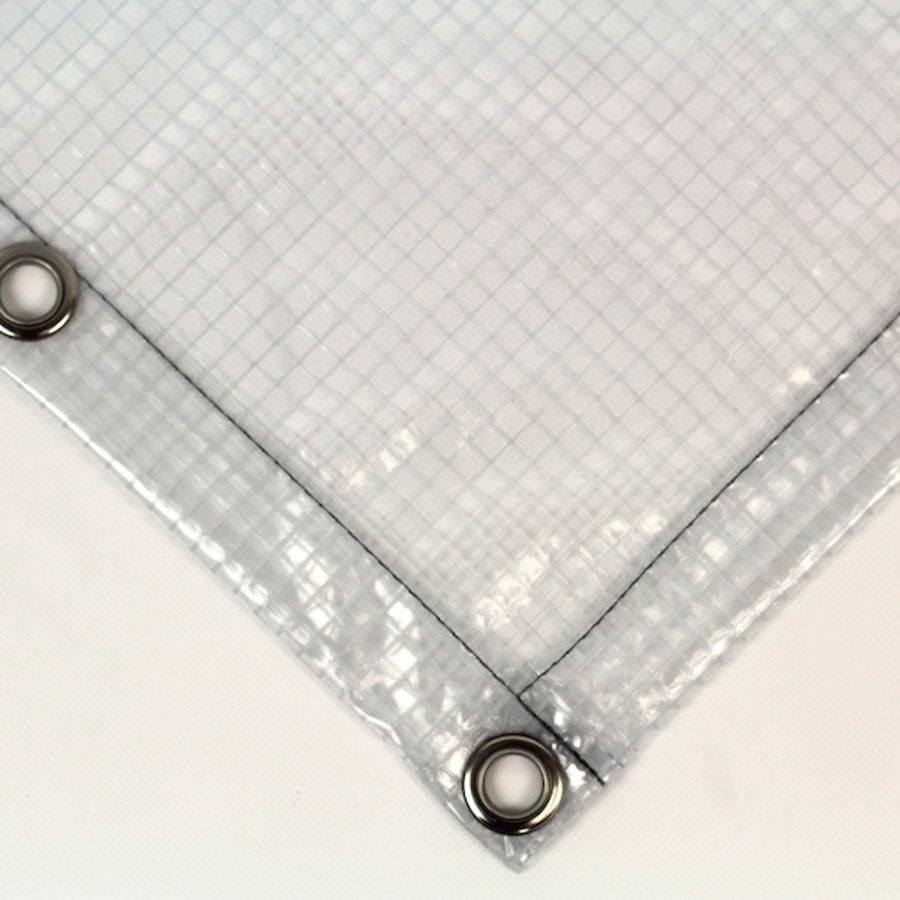 Transparant dekzeil PVC 430 gr/m² met ruitjes