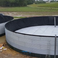 Drijfzeil PE noppenfolie 540 micron voor watersilo op maat gemaakt