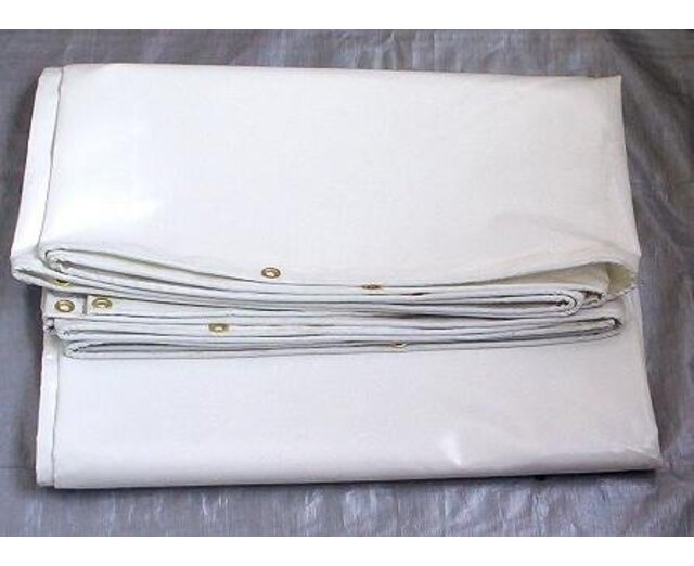 Bâche ignifugée 4x6m PVC 650 ignifugée norme M2/DIN4102-B1 - Blanc
