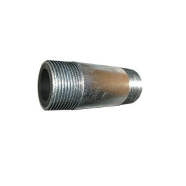 BERUBBERDE DUBBEL NIPPELS | 1.1/4” | 1.1/2" | LENGTE 100 MM.
