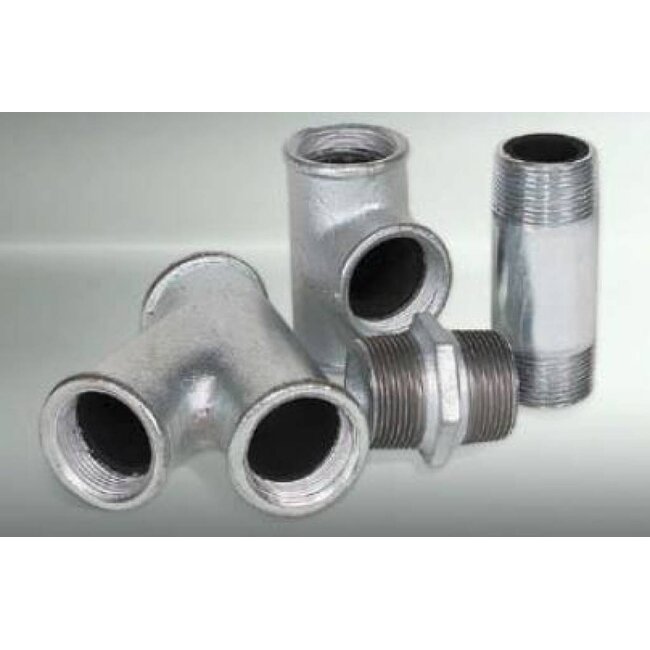 BERUBBERDE DUBBEL NIPPELS | 1.1/4” | 1.1/2" | LENGTE 100 MM.