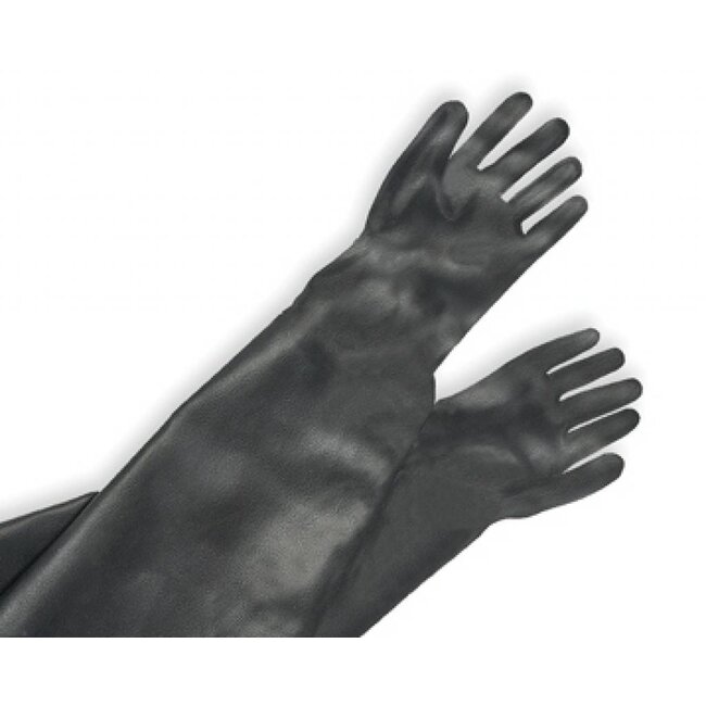Straalhandschoenen rubber | gevoerd | RGS | 600/800 mm.