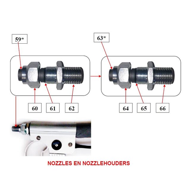 Onderdelen pistool IBIX® 25