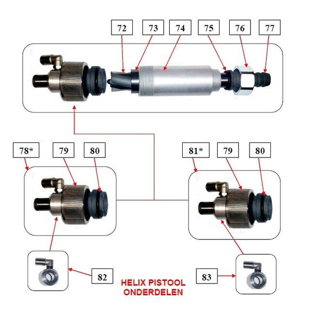 Onderdelen IBIX® 25 Helix® pistool