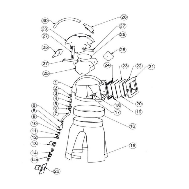 Onderdelen Straalhelm ReS3-PLUS / ReS3-PLUS LeD [GRANIT]