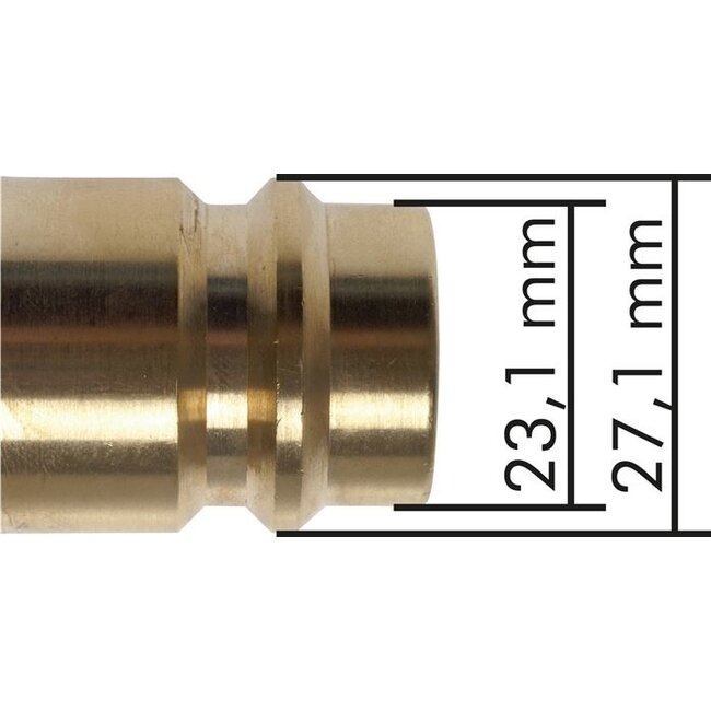 Insteeknippel  NW19 | Messing | BI-draad | 8000 l/min