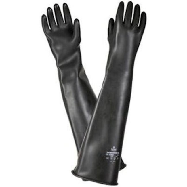 Straalhandschoenen rubber | ongevoerd | 610 mm.
