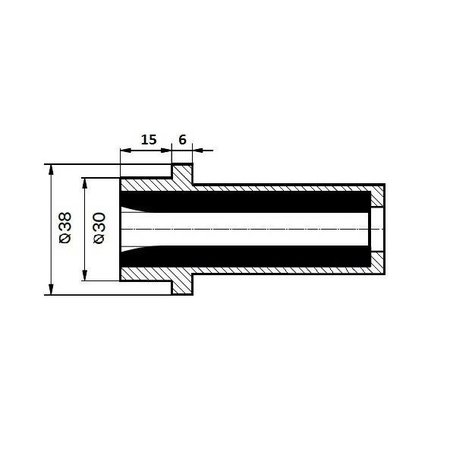PROFI-PRODUCT RBC-5 Borium Carbide rechte nozzle, Ø 5 mm x 55 mm. - Copy