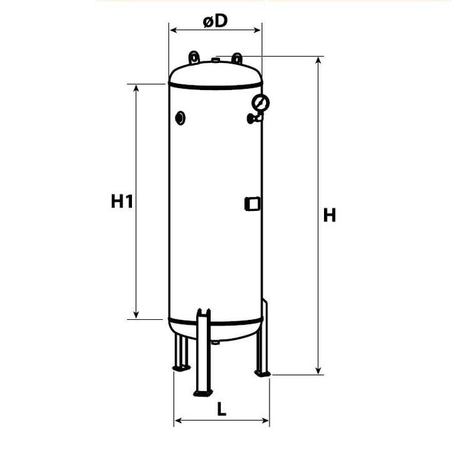 PERSLUCHTKETEL-RV3000-G-11  VERZINKT - 3.000 LITER/11 BAR
