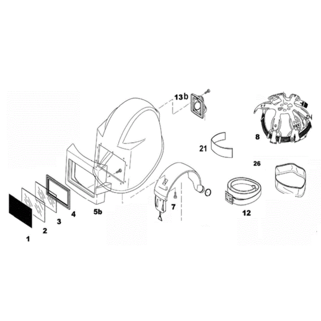 ONDERDELEN STRAALHELM COMMANDER II