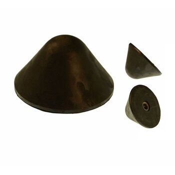 Bronzen en rubber vulkegels