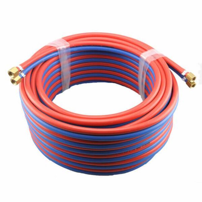 TWEELINGSLANG BLAUW/ROOD COMPLEET MET NIPPELS