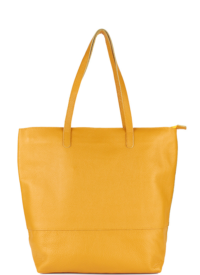 yellow leather tote