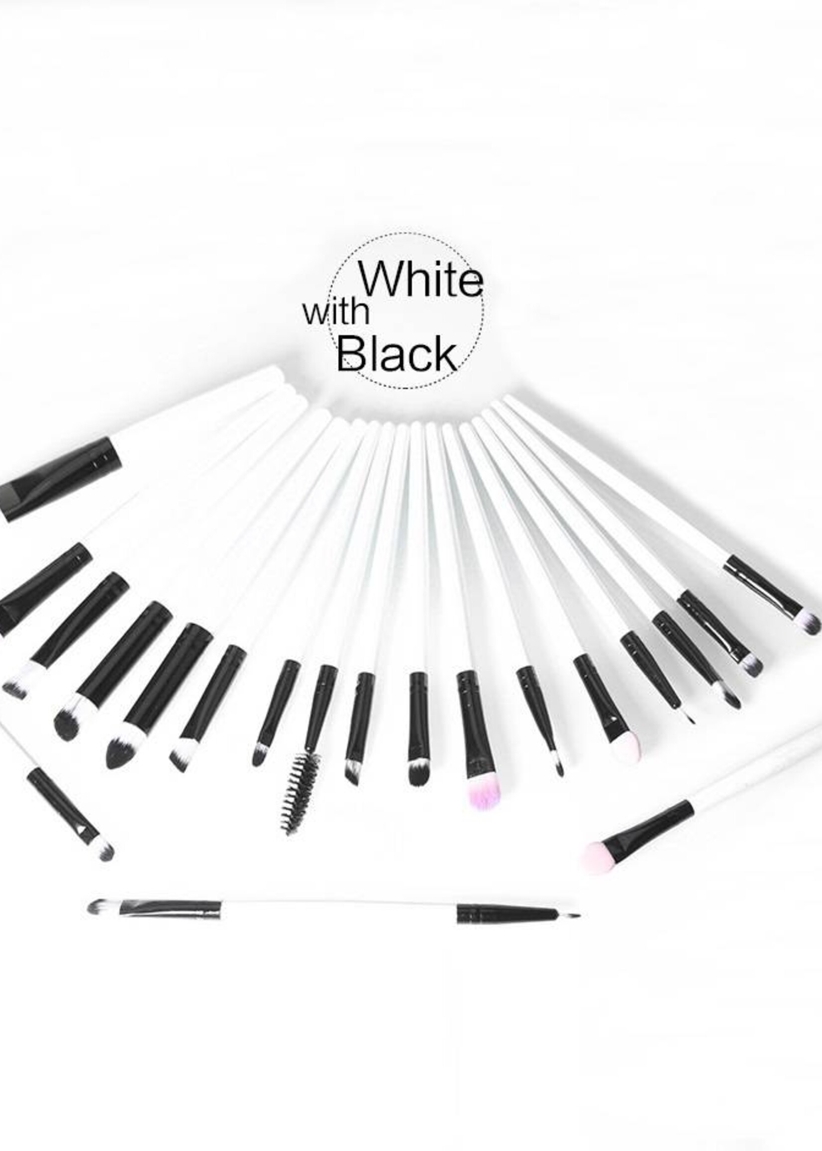 O.Two.O - Professionele Make-up Brush Set - 20 stuks - White with Black