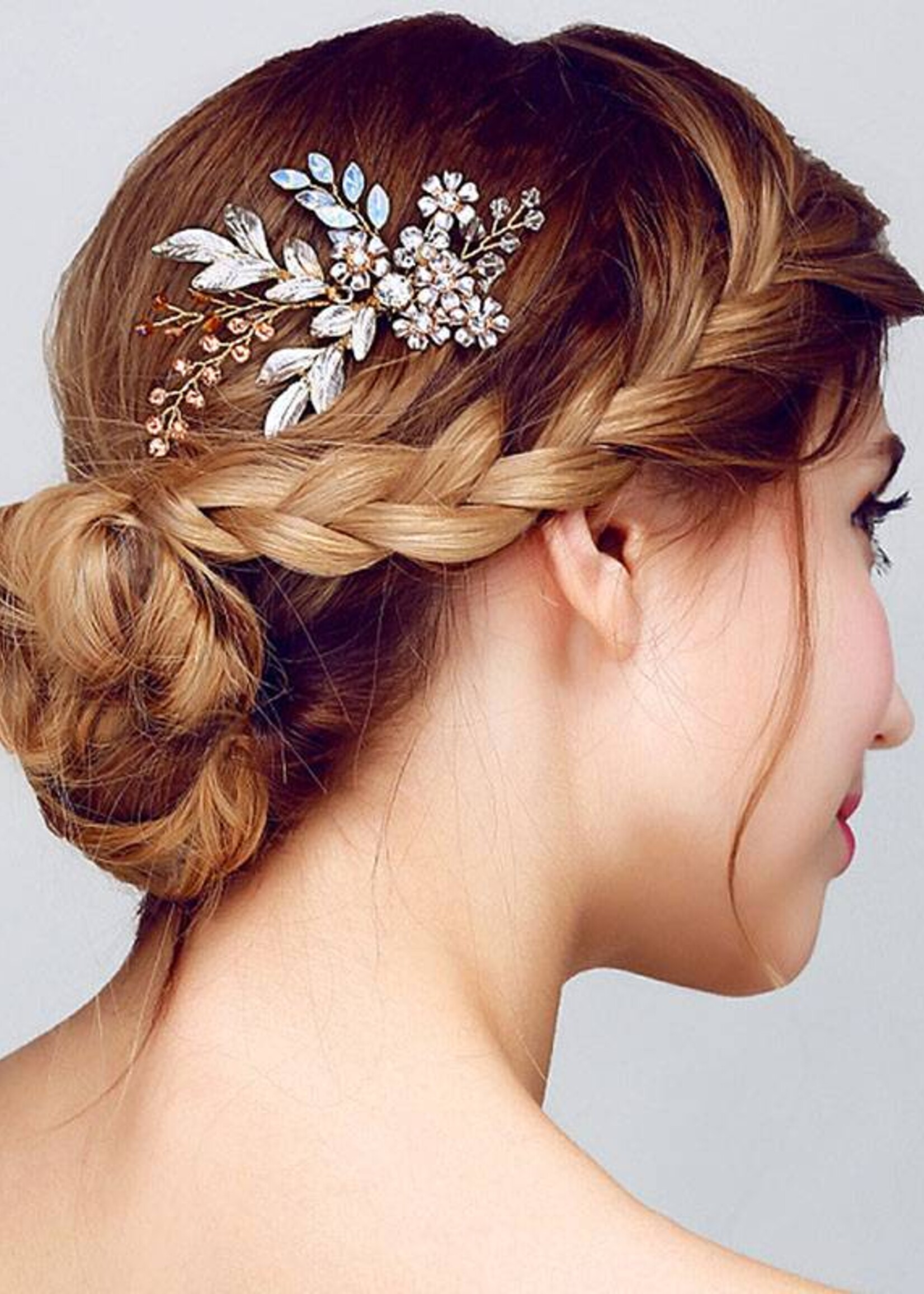 PaCaZa PaCaZa - Goudkleurige Haarkam met Bloemen