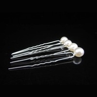 thumb-PaCaZa - Hairpins - Pareltje Ivoor met 'Diamantje' - 5 stuks - Elegante Bruidsaccessoire-6