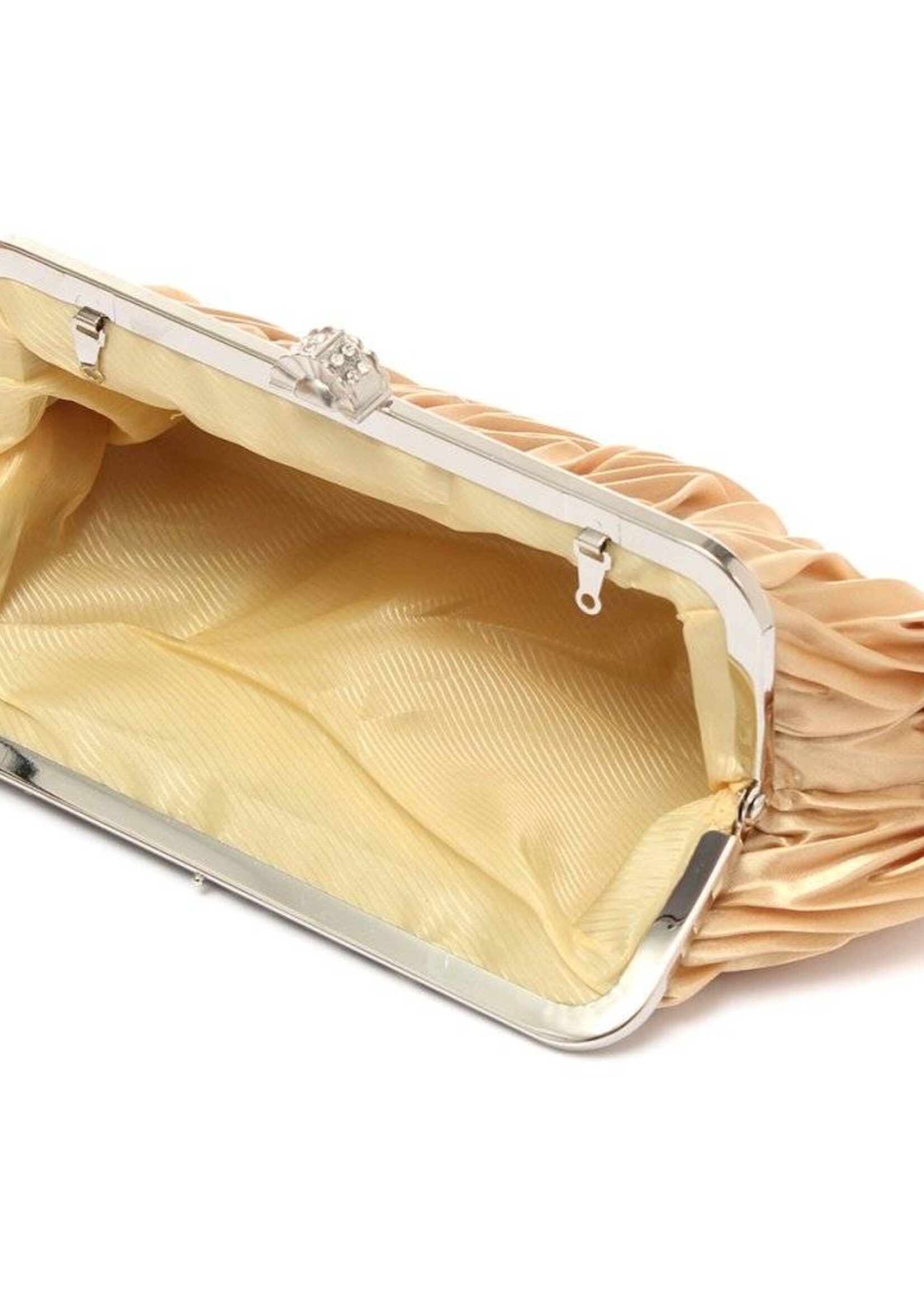 PaCaZa PaCaZa - Klassiek Bruidstasje - Clutch - Champagne / Beige