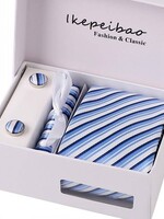 PaCaZa Elegante Stropdas Set in Geschenkdoos - inclusief Manchetknopen, Pochet en Dasspeld - K5